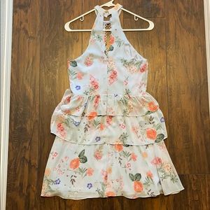 Floral print halter dress